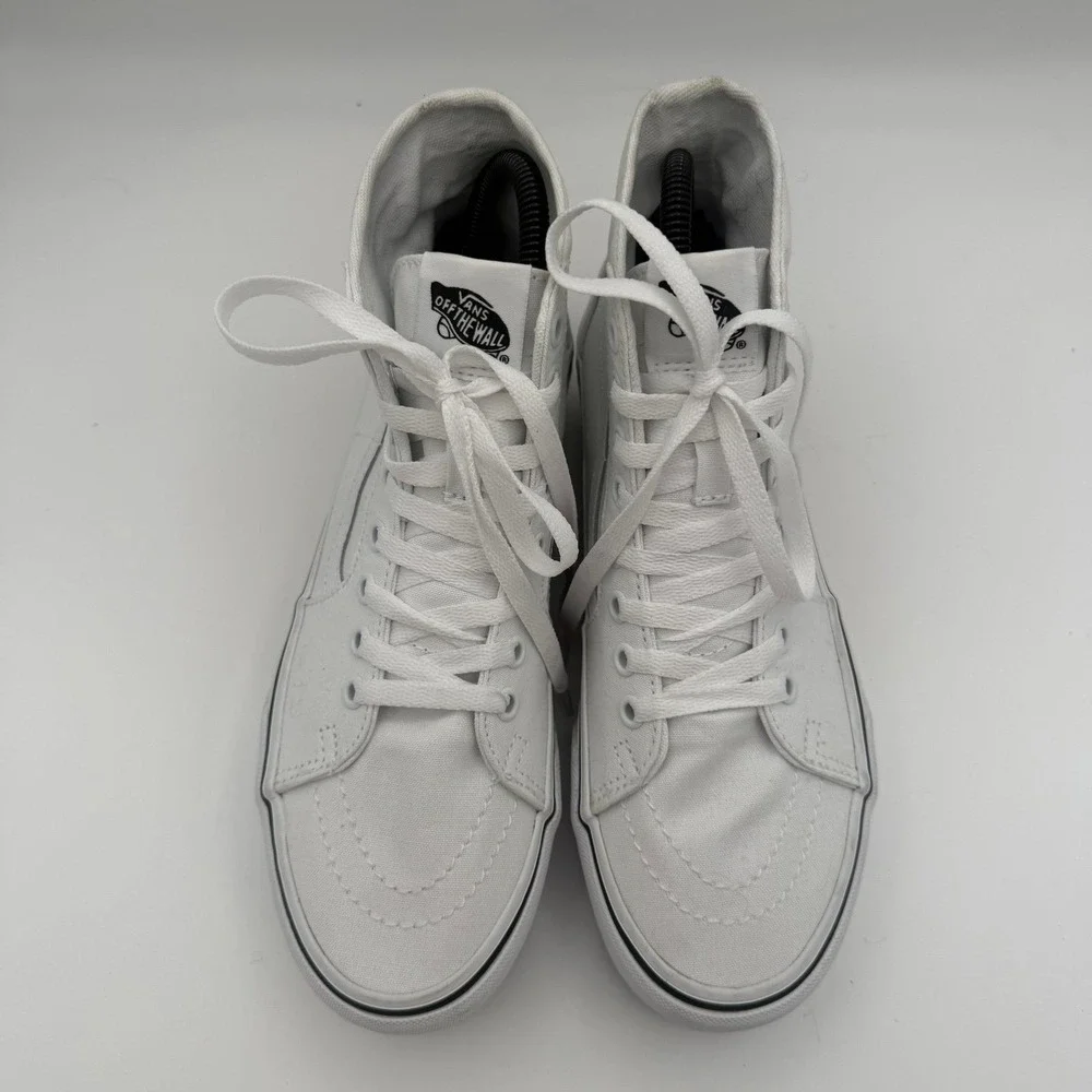 Women's Vans Sk8-Hi Tapered Stackform Pride White Rainbow Platform Shoes Sz 8.5